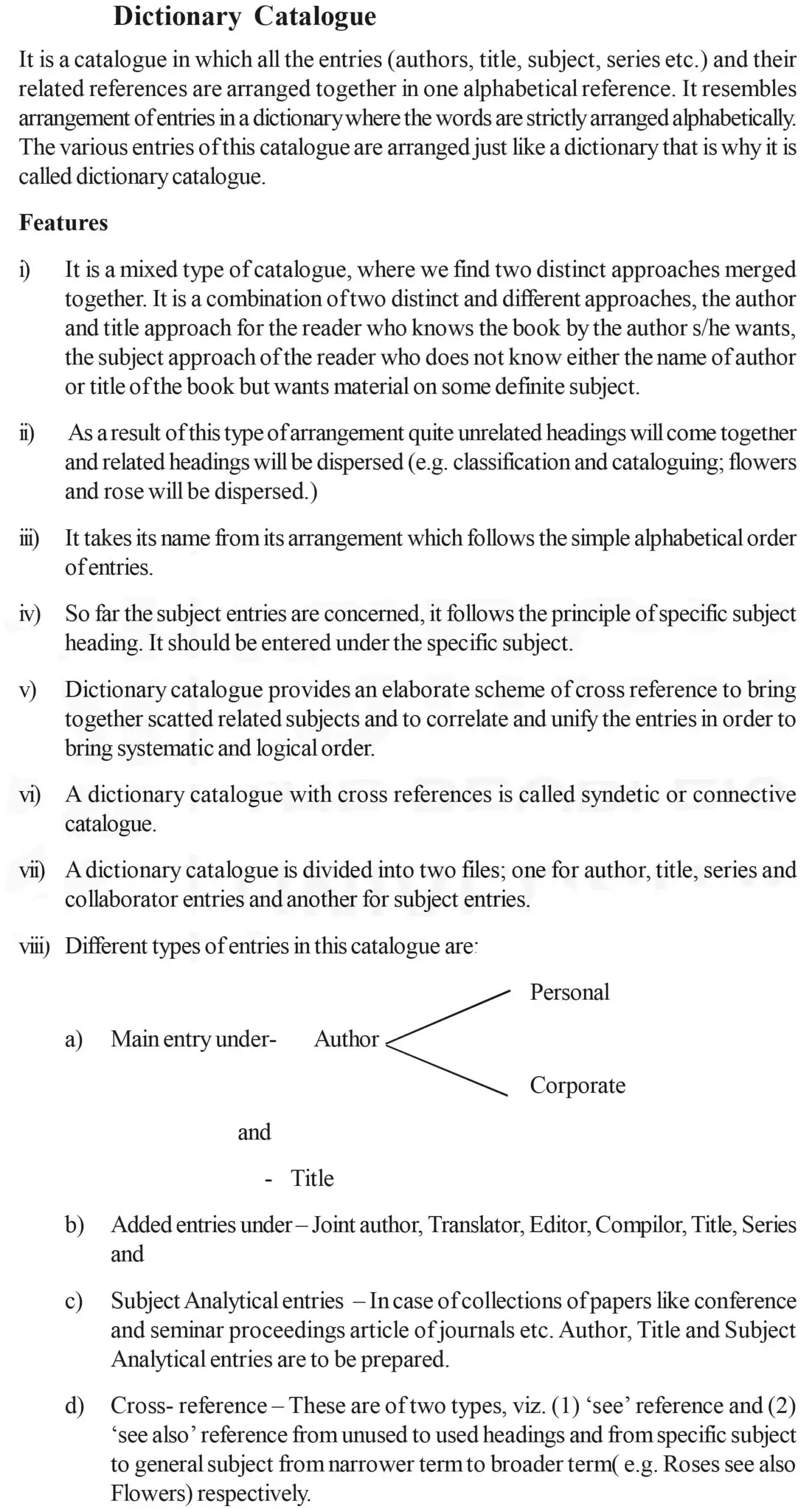Dictionary Catalogue